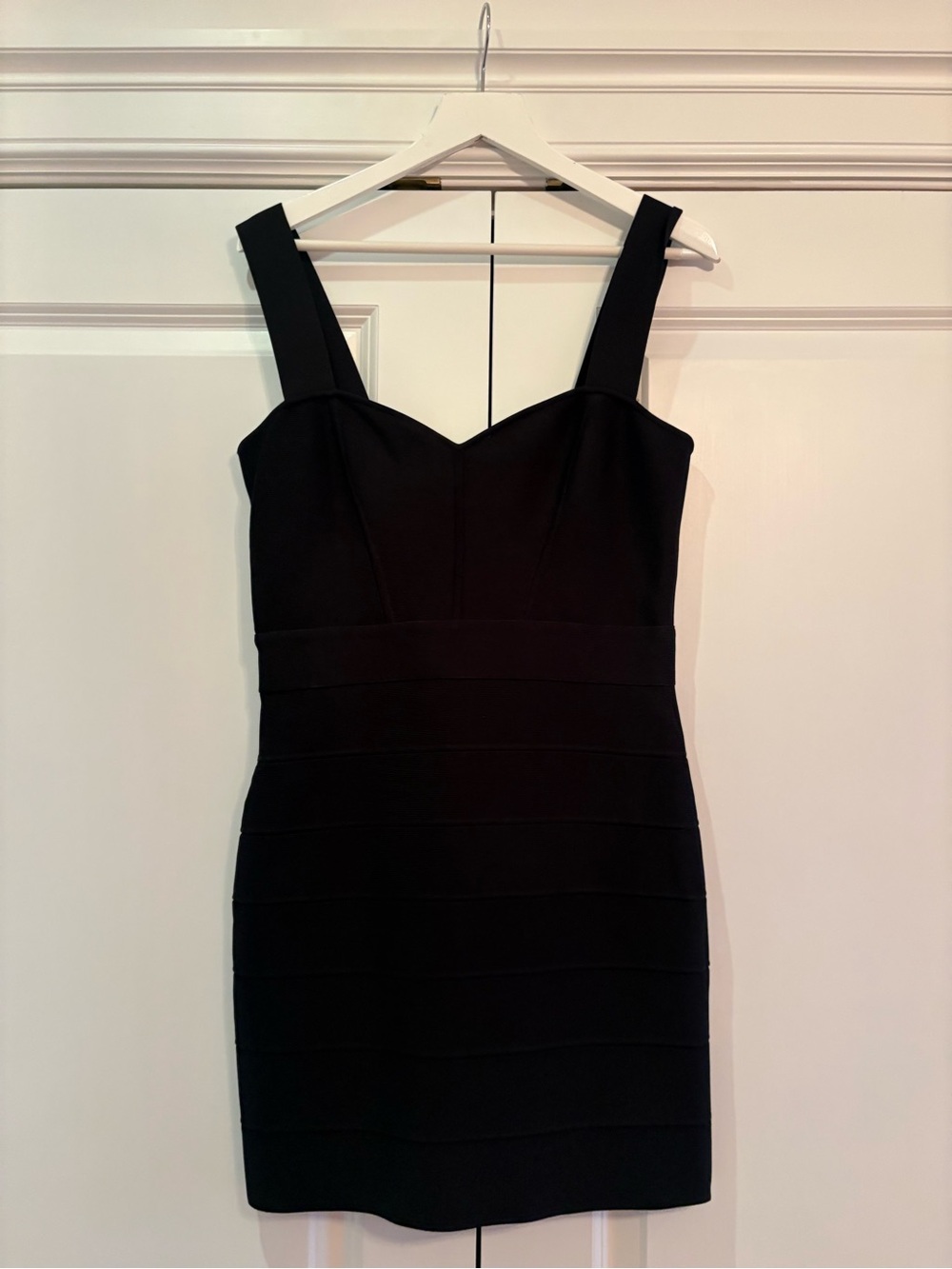 Herve Leger Black Sweetheart Bodycon Mini Dress